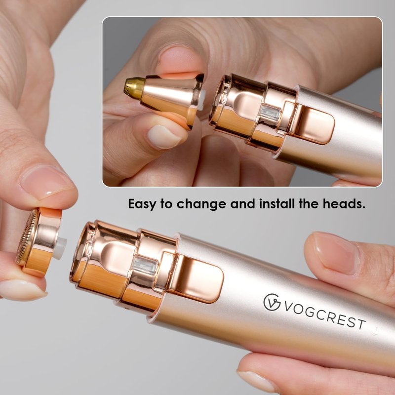 Replacement Heads for Eyebrow Facial Trimmer - 2-in-1 Compatible with VG-102, VG-1023, VG-1024
