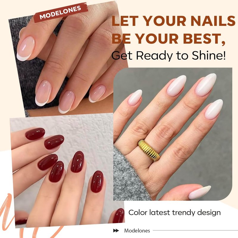 modelones Gel Nail Polish Set -6 Colors Nude Pink White Gel Polish Kit Skin Tones Brown Milky White French Jelly Nail Gel Polish Nail Art Salon DIY Gift with Pearl Stickers & Nail Dotting-Liner Brush