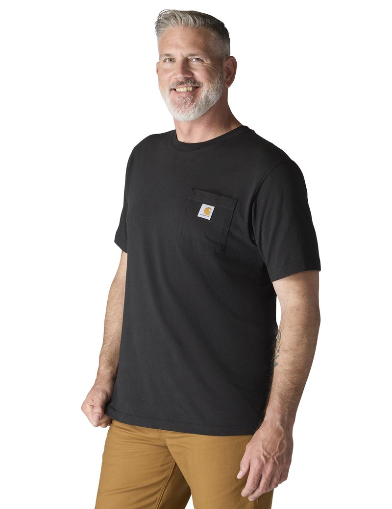Carhartt Men's Iconic K87 Pocket T-Shirt, Black, Large