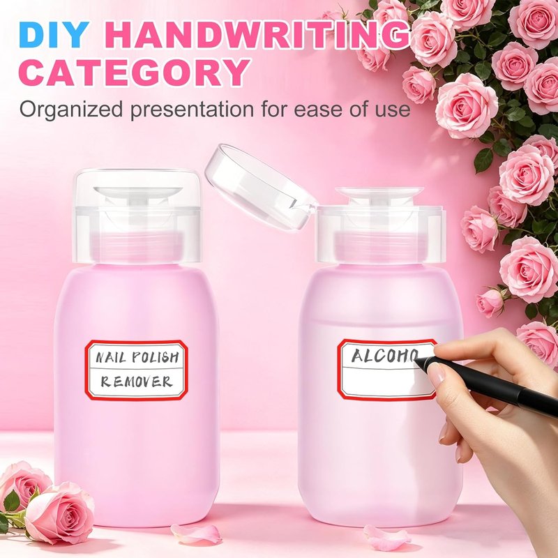 Acetone Pump Dispenser - Push Down Nail Polish Remover & Makeup Pump Bottle | 200ML (6.8oz) - 2 Pack