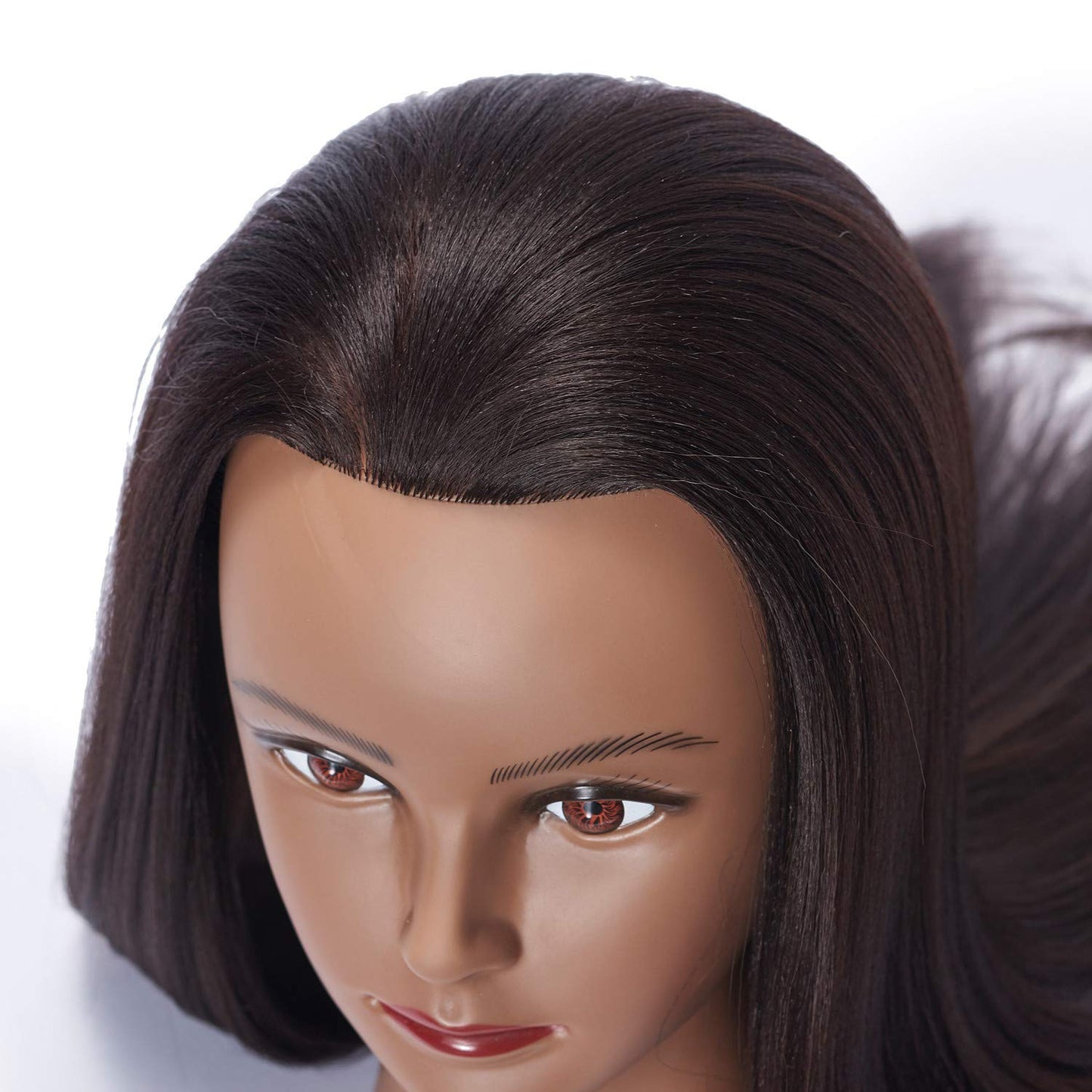 Yaki Synthetic Fiber Hair Styling Mannequin Head - 26-28'' Cosmetology Training Doll with Stand