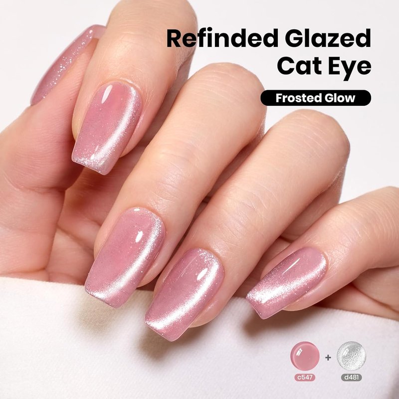 Beetles Silver Cat Eye Gel Nail Polish - 15ML Frosted Glow Glitter for Stunning DIY Manicures | Soak Off UV Velvet