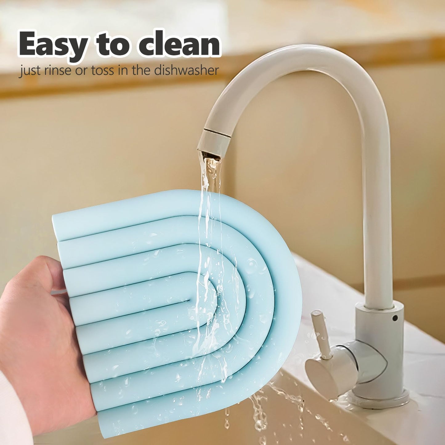 CAMENDE 2-Pack Silicone Trivets for Hot Dishes - Hot Pads for Kitchen Countertop & Tables, Silicone Pot Holders with Non-Slip Design, Pot Mats for Pots, Pans, and Baking Dishes,Easy to Clean (Blue)