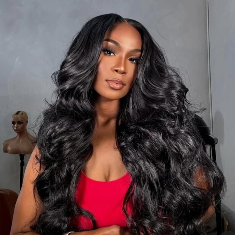 Rsshnlo Body Wave Half Wig Human Hair 200% Density 3 In 1 Wear and Go Glueless Wigs Human Hair Seamless Half Wigs Human Hair Flip Over Wig Drawstring Headband Wig Human Hair Beginner Friendly 26 Inch