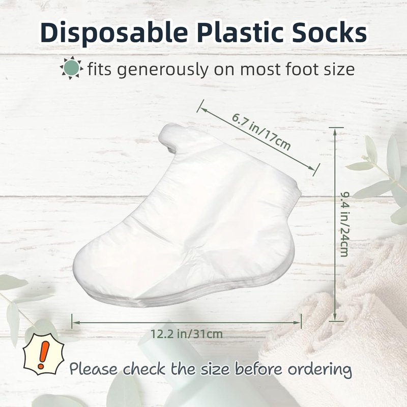Skiennix Disposable Foot Covers - Thick Thermal Therapy Liners for Paraffin Bath | 12.2" L x 6.7" W (Pack of 100)