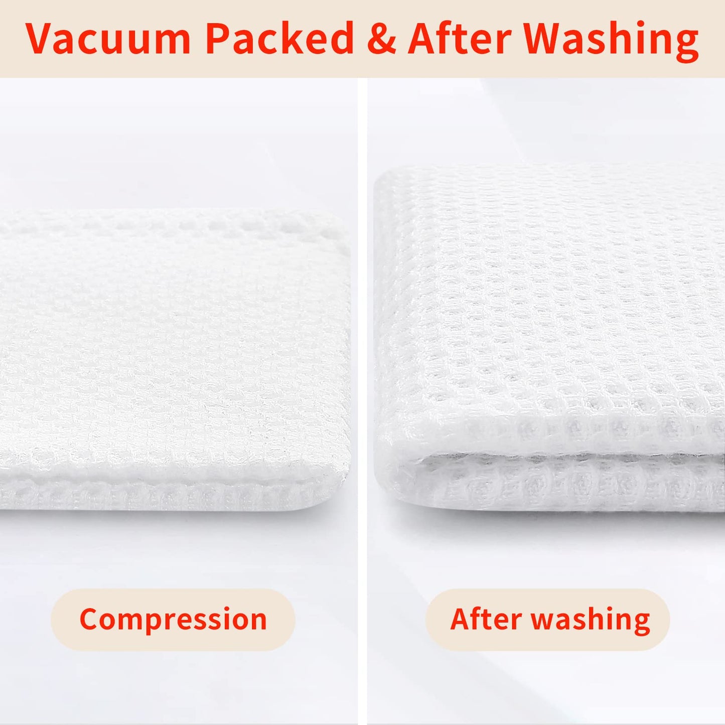 Homaxy 100% Cotton Waffle Weave Kitchen Dish Cloths, Ultra Soft Absorbent Quick Drying Dish Towels, 12 x 12 Inches, 6-Pack, White