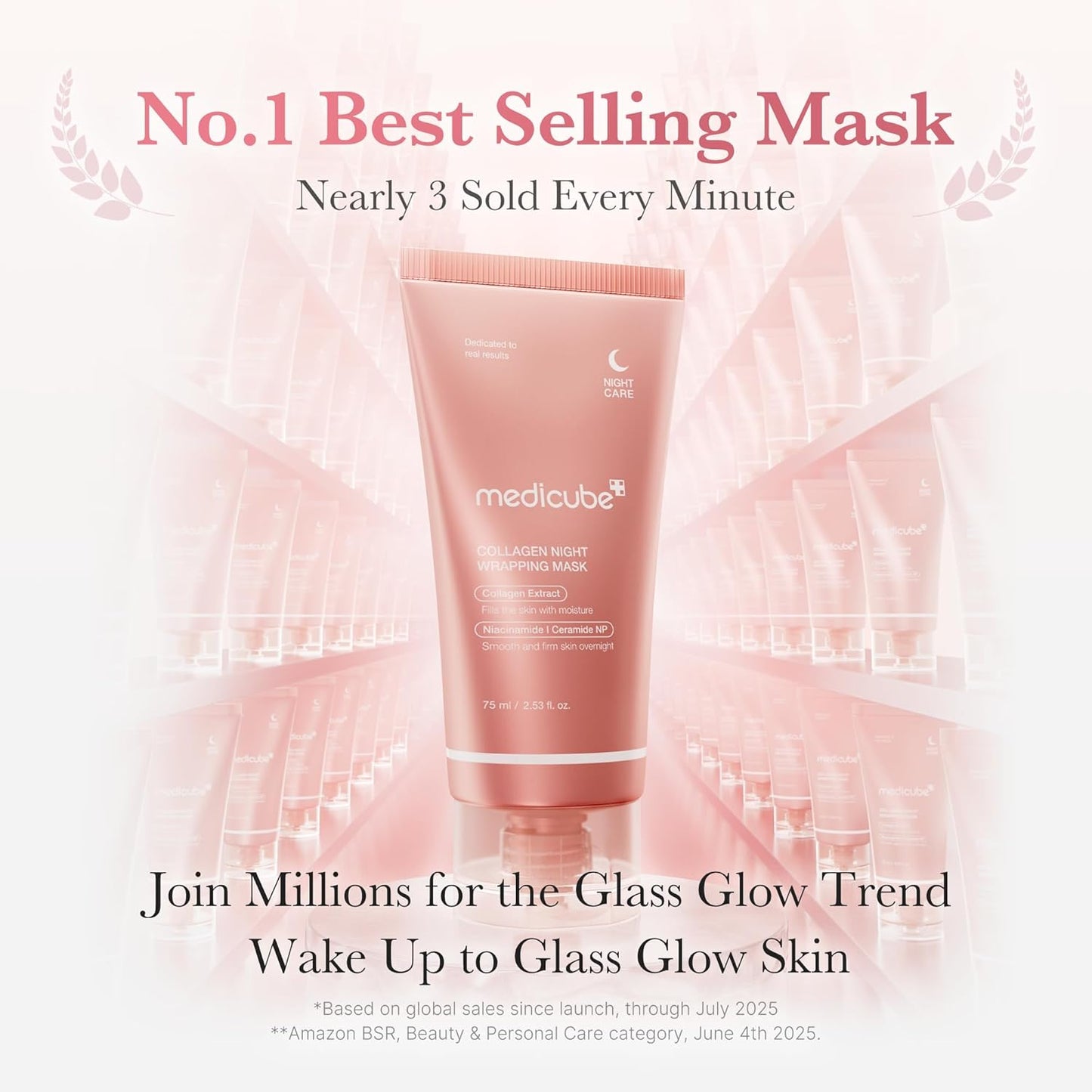 Viral Glass Glow Overnight Mask Duo - Collagen & Turmeric Peel Off Facial Masks | Gift Set for Women