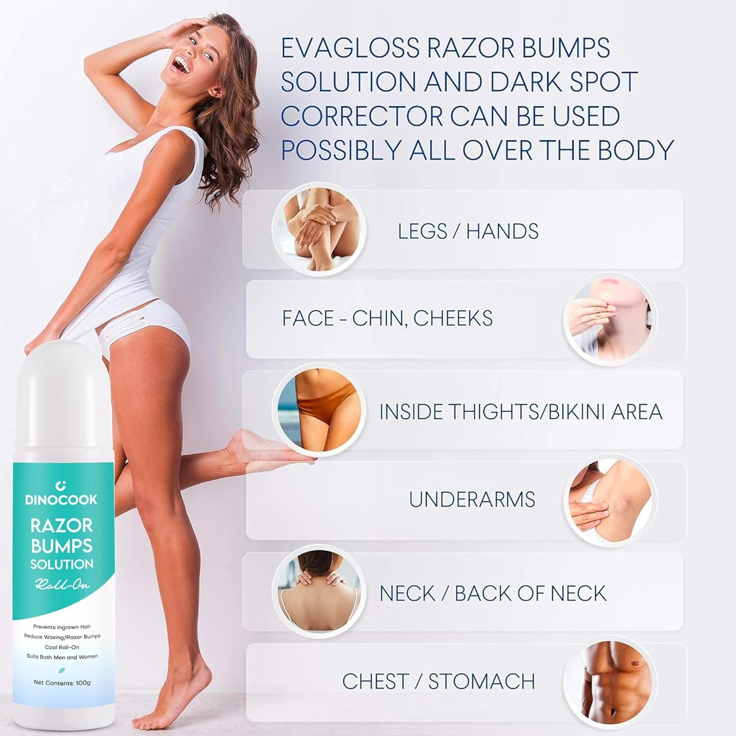 Skiennix Razor Bump Treatment - Effective Ingrown Hair Solution for Bikini, Face, Neck & Legs