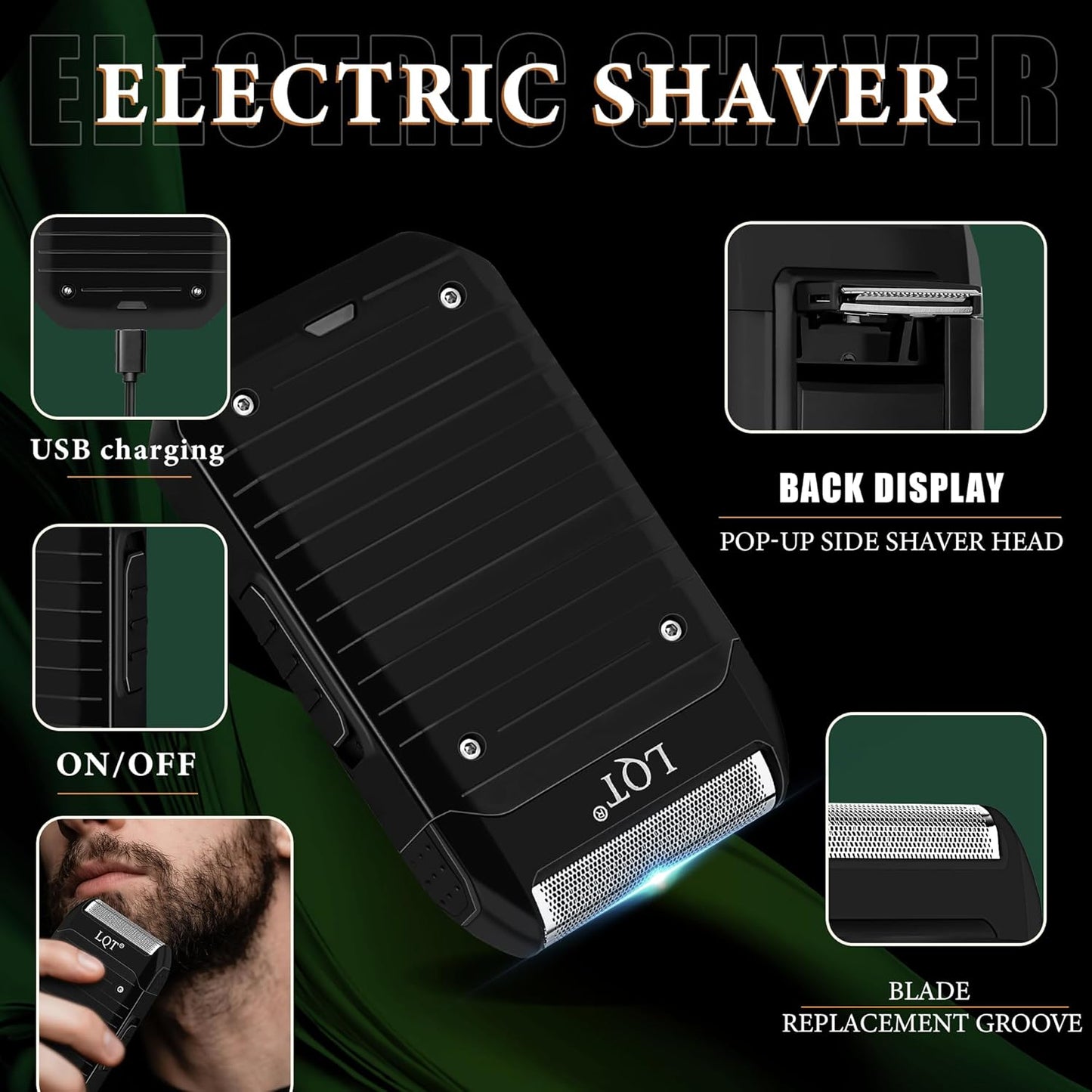Skiennix Professional Barber Kit - Cordless Hair Clipper & Beard Trimmer Set | LED Display, Home Grooming Tools