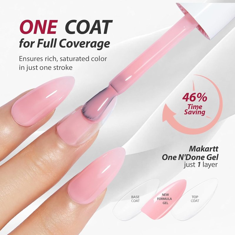 Makartt Gel Nail Polish Set - 6 Sheer Transparent Colors for Salon-Grade DIY Manicure | 15ml Each