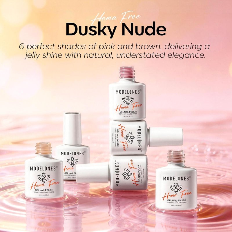 modelones Jelly Gel Nail Polish Set, French Tip Base Color Gel Polish Milky White Nude Pink Neutral Sheer Translucent Hema Free 6 Colors Gel Nail Kit Soak Off UV Spring DIY Manicure Gift Women