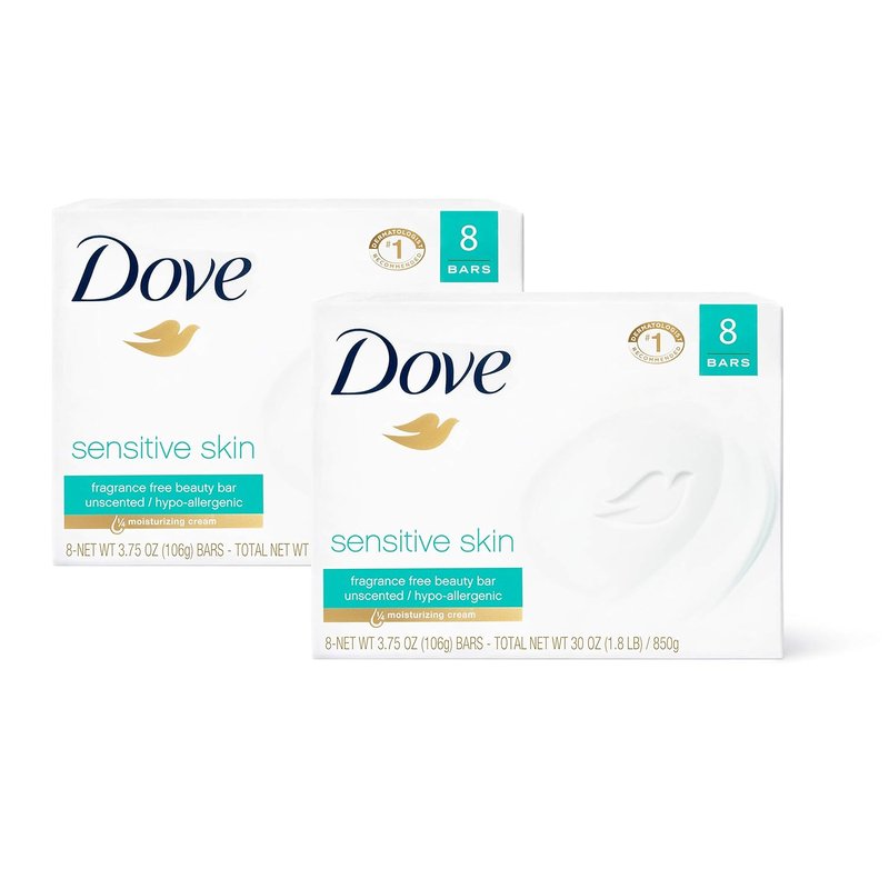 Dove Beauty Bar - Moisturizing Soap for Sensitive Skin | Nourishing & Bacteria-Fighting 3.75 oz, 16 Bars