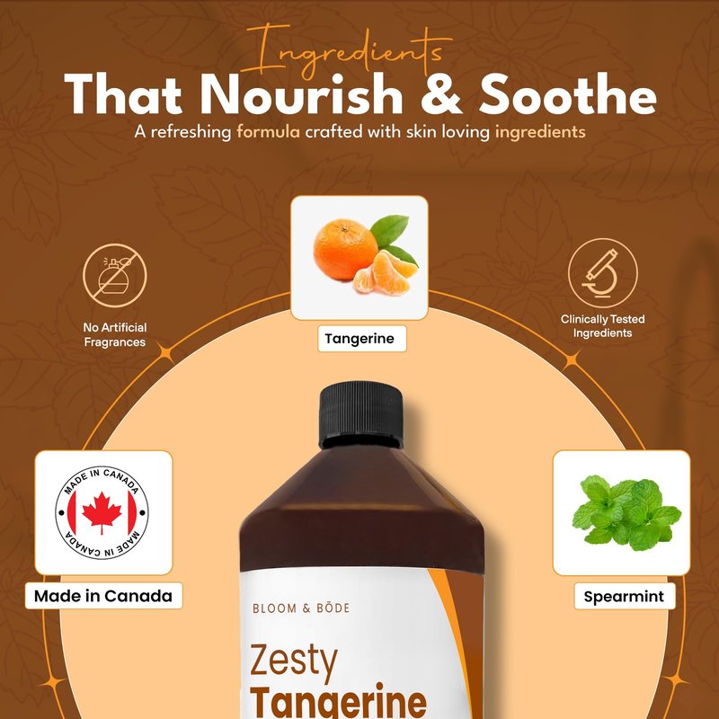 Luxury Foaming Bath - Natural Scented Bubble Bath with Essential Oils and Epsom Salt - Zesty Tangerine Scent, 33.8 fl oz / 1L