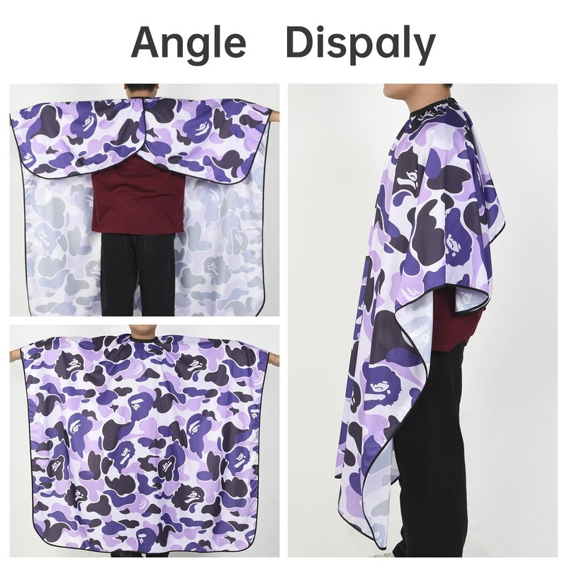 FaHaner Professional Hair Cutting Cape Waterproof Barber Cape for Men Polyester Hair Styling Cape with Elastic Neckline Adjustable Closure Salon Haircut Capes for Home Salon and Barbershop