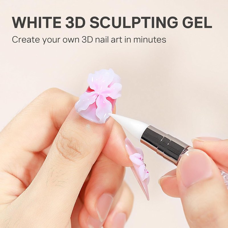 MIZHSE 3D Gel Nail Art - Non-Sticky Sculpting Gel for Home Manicure | 30g UV LED Soak Off