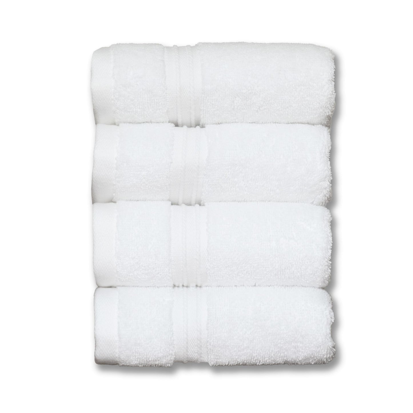 Milara Turkish Super-Plush Wash Cloths Set 4-Piece | Premium 100% Cotton Washcloths Absorbent, Durable with Hanging Loops | White Color Bath Washcloths, (13 x 13 Inch)