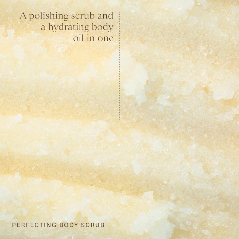 Oak Essentials Perfecting Body Scrub, Gentle Exfoliating Sugar Scrub with Coconut Oil, Argan Oil and Shea Butter, Hydrating Body Polish for Silky, Radiant Skin, 7.1 Oz