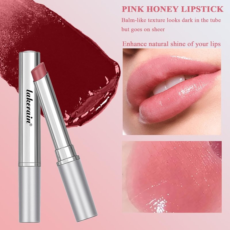 Honey Lipstick - Tinted Lip Balm for Hydration & Nourishment | Glossy Finish, 2 PCS Pink