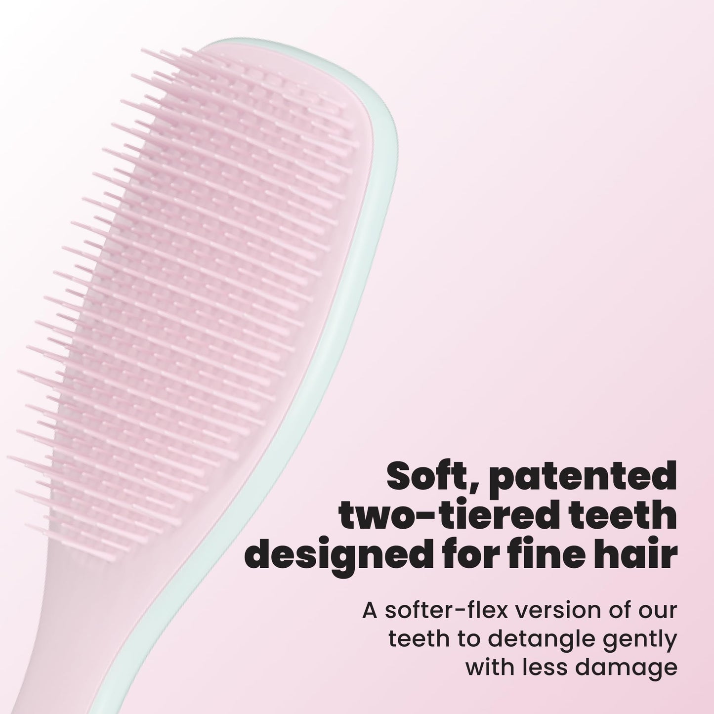 Tangle Teezer Fine Ultimate Detangler Brush, Dry & Wet Hair Brush to Detangle & Reduce Breakage for Fine Hair Types, Marshmallow Pink & Mint
