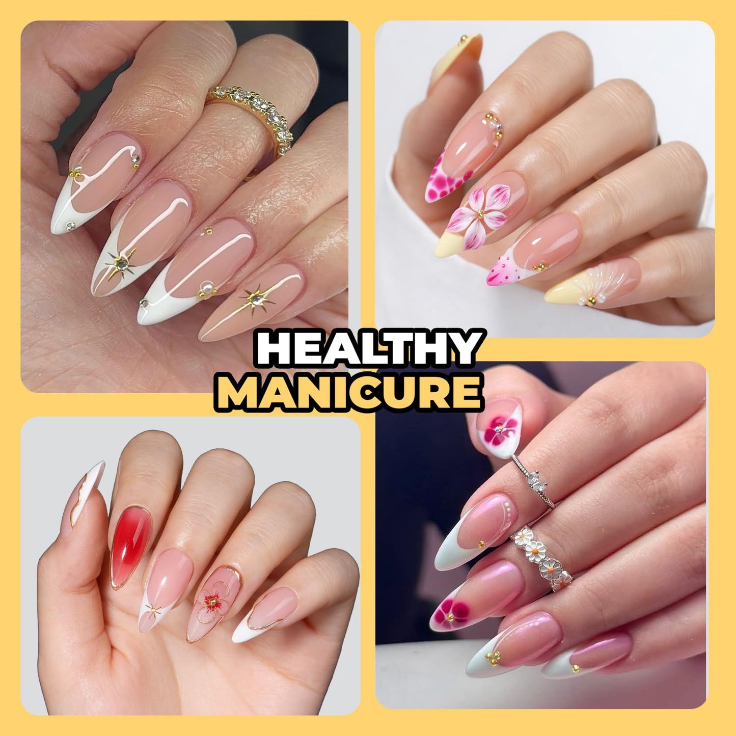 UNA GELLA Medium Stiletto Nail Tips, Pre Etched Stiletto Press on Nails, 240Pcs Clear Soft Gel Nail Tips Full Cover Fake Nails for DIY Art Salon At Home 12 Sizes