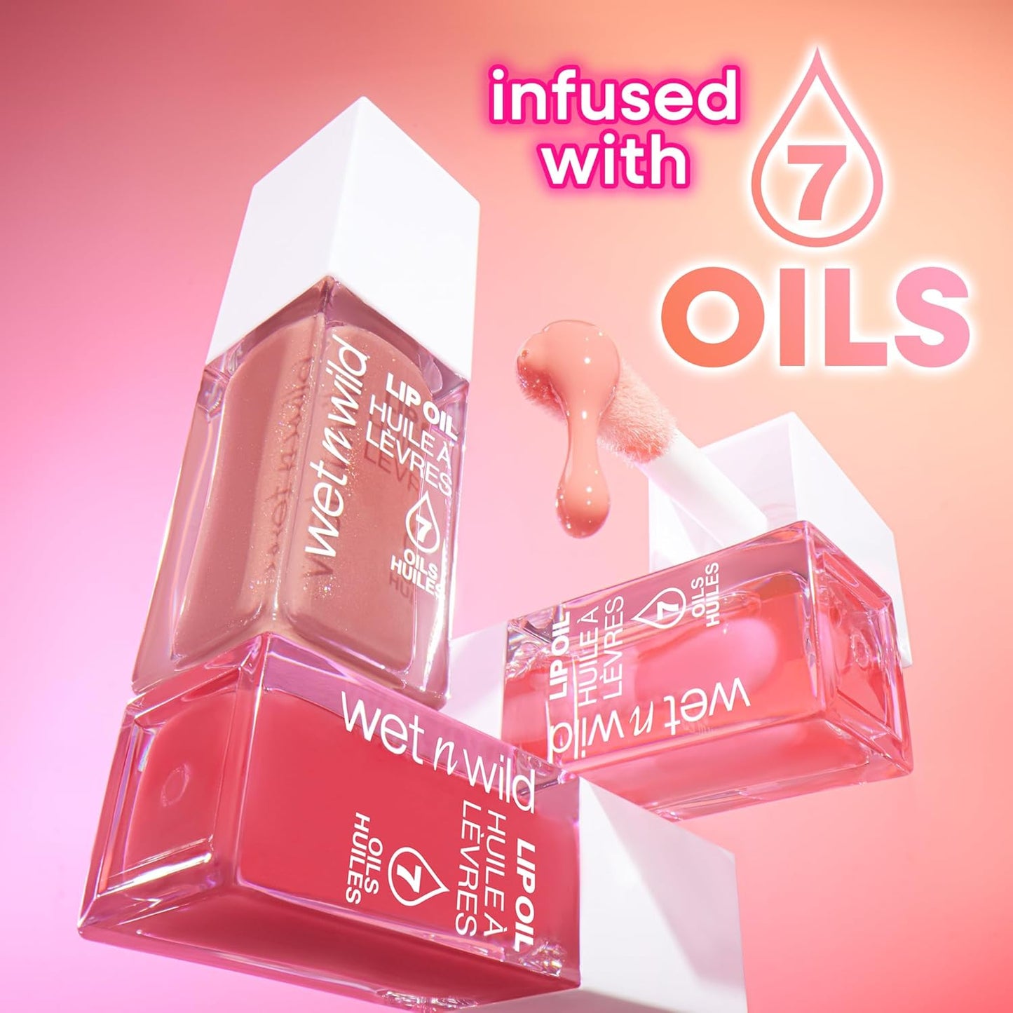Wet n Wild Lip Oil - Hydrating, Non-Sticky Formula with 7 Conditioning Oils | Vegan & Cruelty-Free - Cocoa Rose