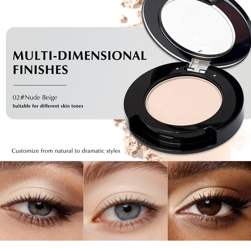 QHOSIULI Nude Beige Matte Eyeshadow Palette, Mini Monochrome Powder Eye Shadow for Older Women, High-Pigment White Eyeshadow Compact sombras para ojos, Naturing-Looking Smooth Blendable Color