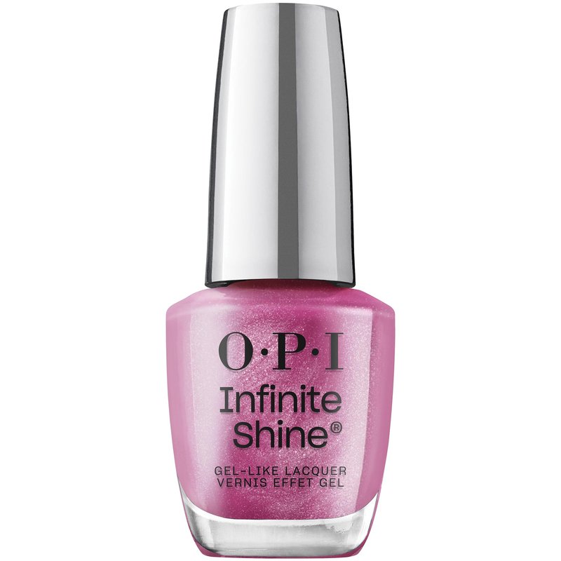 OPI Infinite Shine Lip Pink Battle | Opaque Soft Pink Metallic Long Wear Gel Like Nail Polish | Metallic Mega Mix Collection