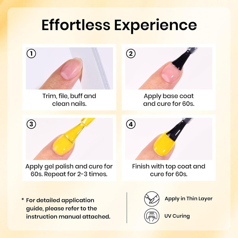 Beetles Yellow Gel Nail Polish - Mango Gelato | 15ML Long-Lasting Soak Off UV LED Summer Nail Art