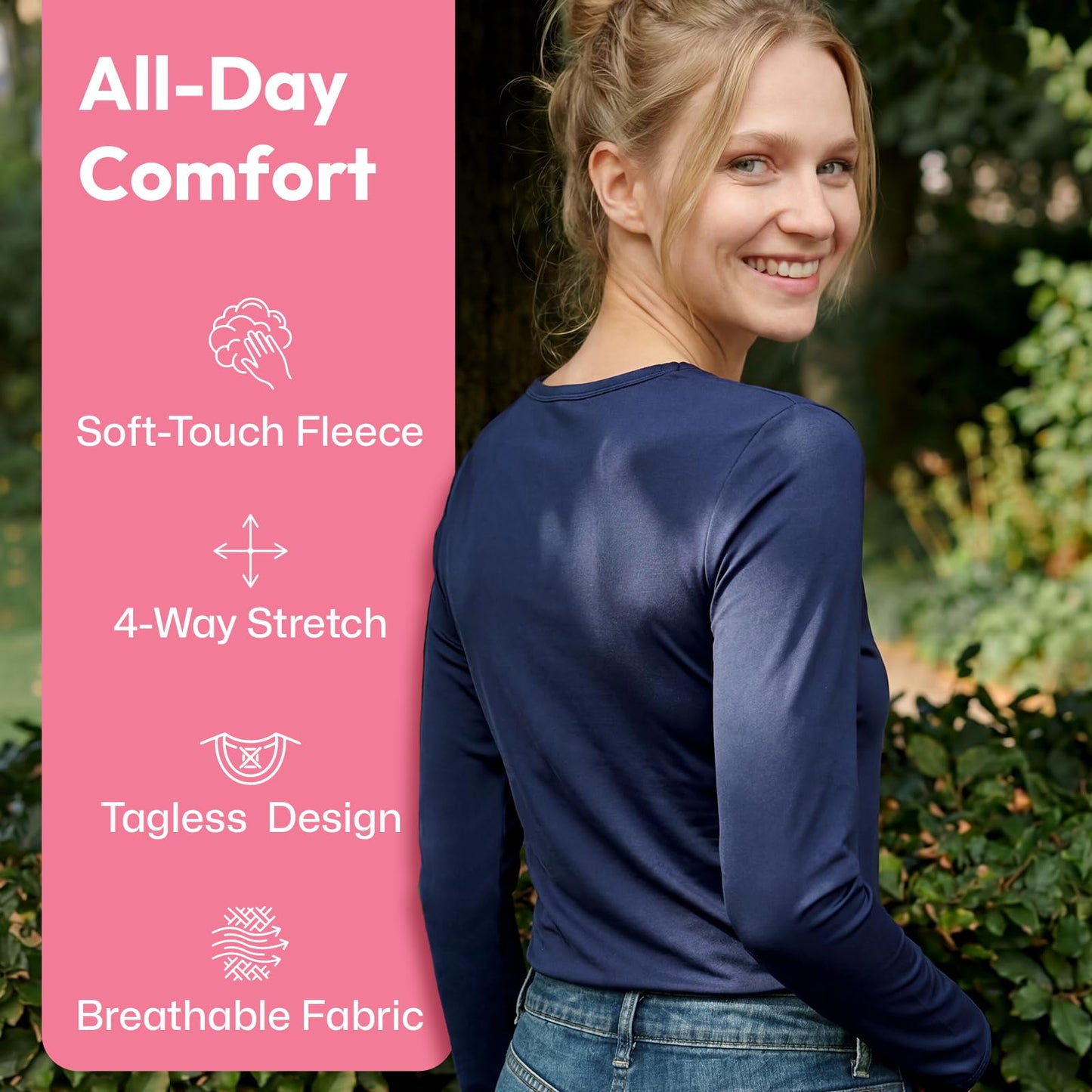 WEERTI Thermal Underwear for Women Long Johns with Fleece Lined Base Layer Women Cold Weather Top Bottom-Black M