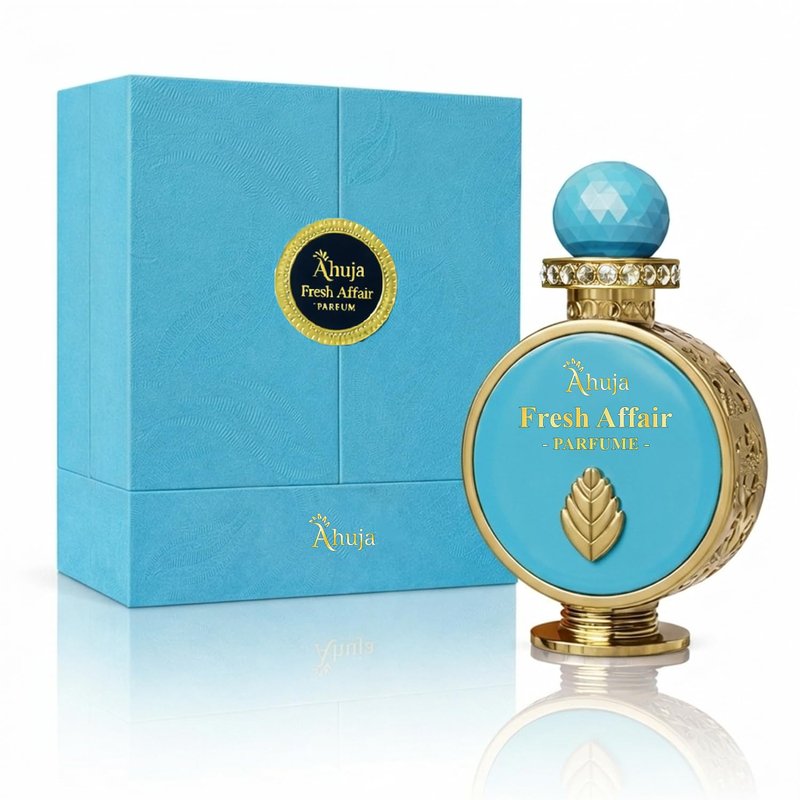 AHUJA Fresh Affairs – 3.4 oz Parfum | Unisex Floral Solar Scent | Long Lasting 30% Oil | Lemon, Jasmine, Frangipani, Ylang-Ylang, Sandalwood | Luxury Gift Box Packaging | “Some Light Stays With You”