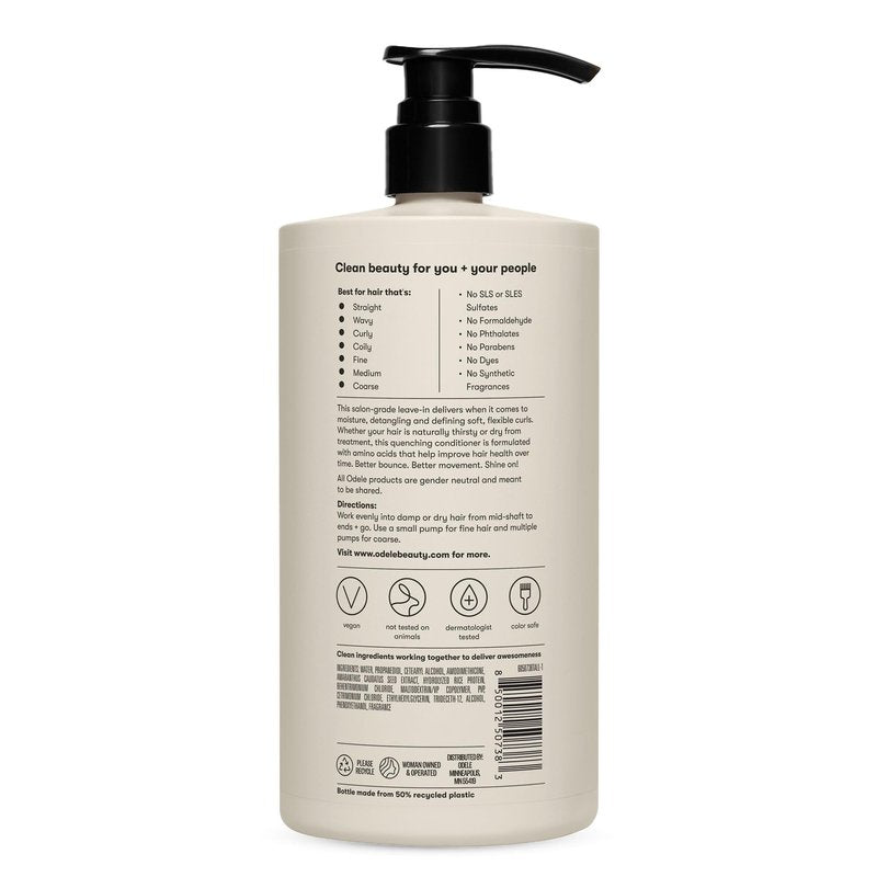 Odele Leave-In Conditioner, for Deep Moisture, Detangling, Frizz Control, Weightless Shine, and All Hairy Types & Textures, 32 FL Oz