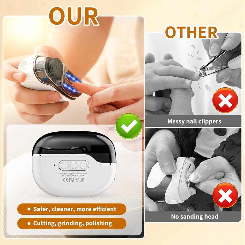 Skiennix 4-in-1 Electric Nail Clipper - Rechargeable Nail File & Polish with LED Light | Ideal for All Ages