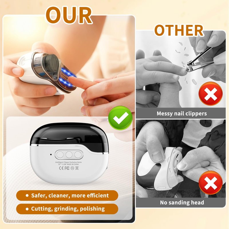 2026 New Electric Nail Clipper for Thick Nails, 4-in-1 Rechargeable 3-Speed Electric Nail Trimmer & Polisher with LED Light, Nail Lamp & Storage, Ideal for Seniors, Adults & Kids,Fingernails &Toenails