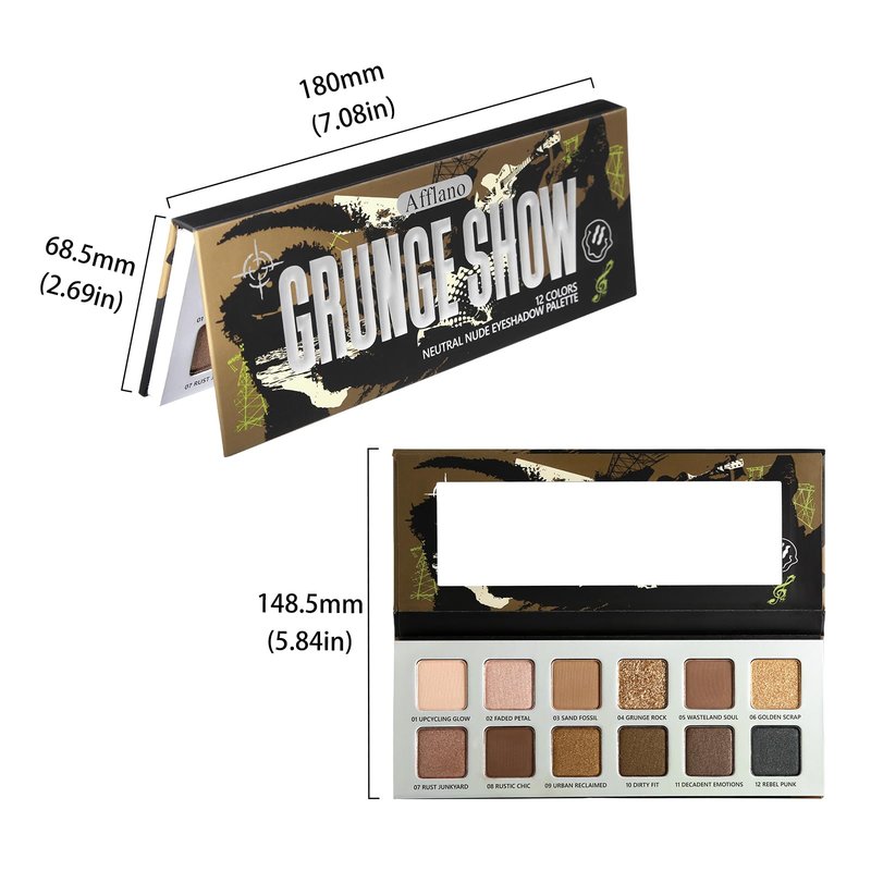 Afflano Neutral Nude Eyeshadow Palette, Matte Shimmer Beige Brown Eyeshadow Palette Highly Pigmented, Blendable Natural Colors Long-Wear, Nude Eye Shadow for Women Brown Eyes Daily Grunge Makeup