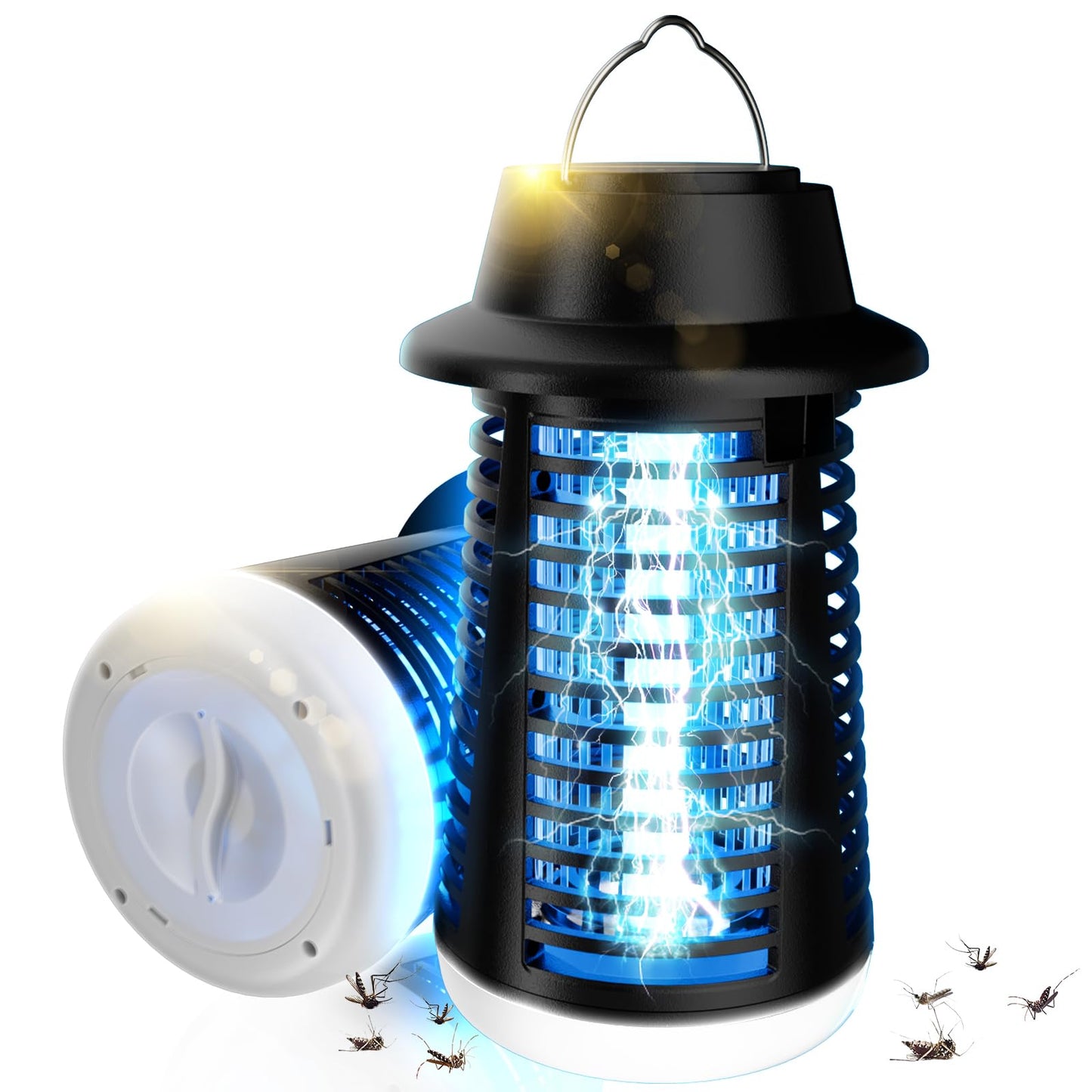 topwowe Bug Zapper Outdoor Indoor, Mosquito Zapper, Fly Trap, Waterproof Insect Killer, 3800V Electric Fly Zapper for Home, Patio, Camping, Kitchen, Black, KN-06