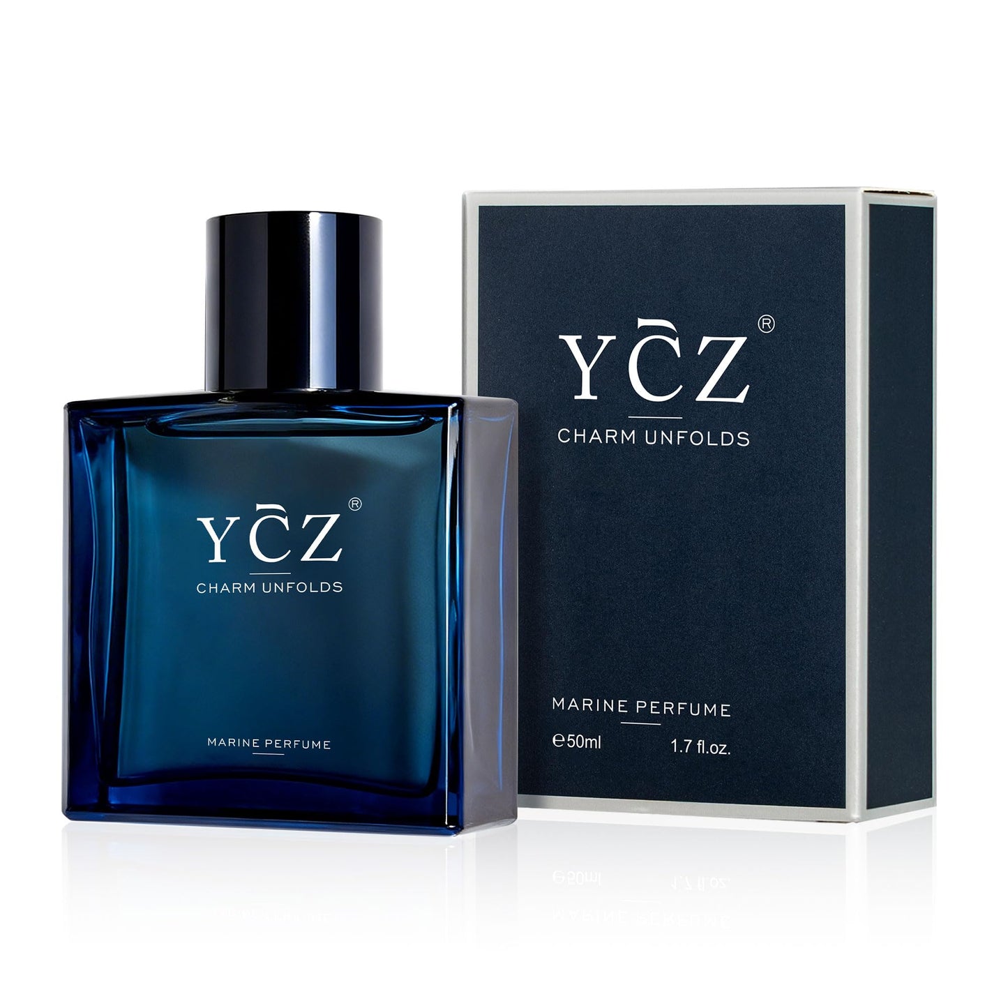 Ycz Charm Unfolds Marine Perfume for Men, 1.7 oz. Long Lasting Eau De Parfum Cologne For Men, Oriental Woody Fragrance - Ideal Special Occasions, Making it the Ideal gentlemen’s Gift