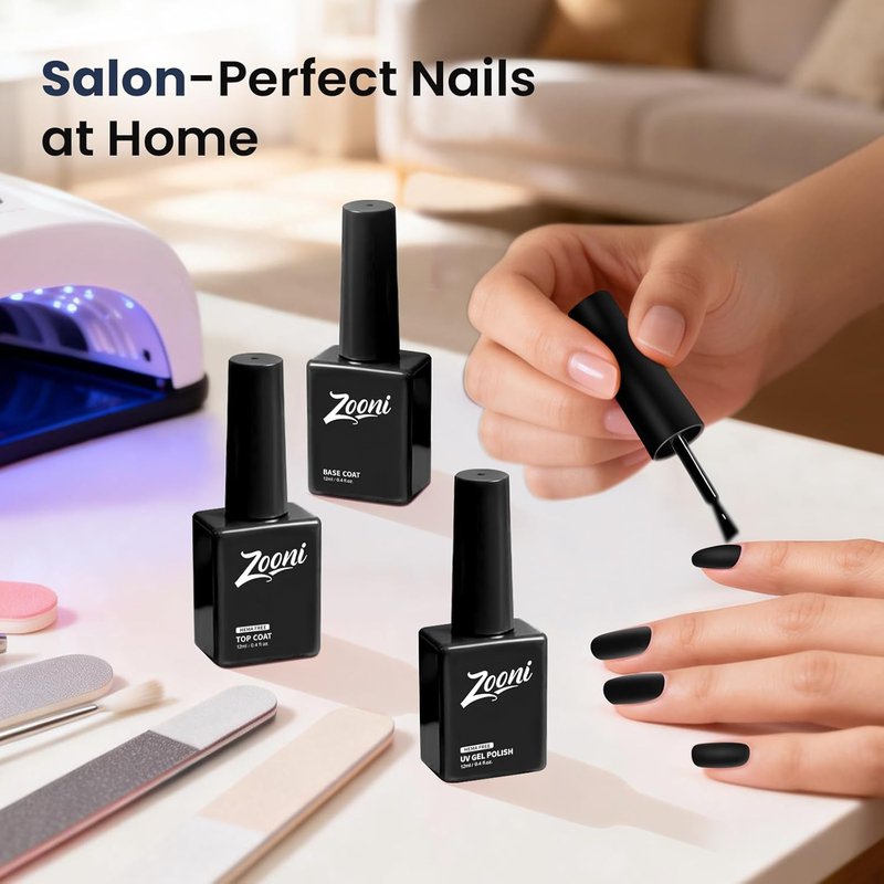Hema-Free Gel Nail Polish - Black Color UV Nail Kit for DIY Manicure | 1 Piece