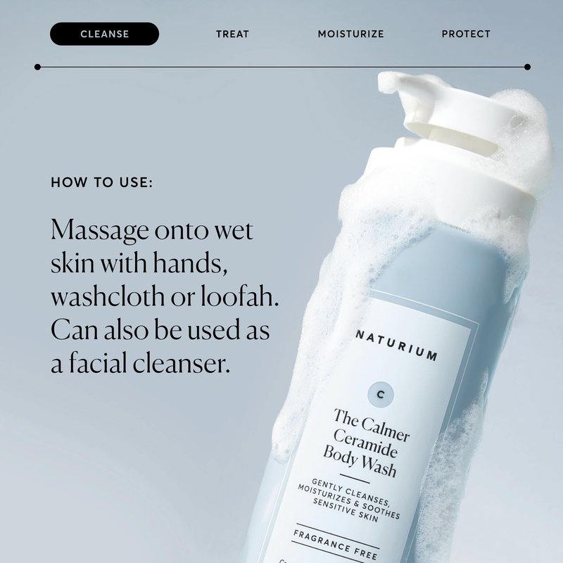 Naturium The Calmer Ceramide Body Wash, Frangrance-Free, Cleansing & Moisturizing for Dry, Sensitive Skin, Dermatologist-Tested, Paraben & Cruelty-Free, 16.9 oz