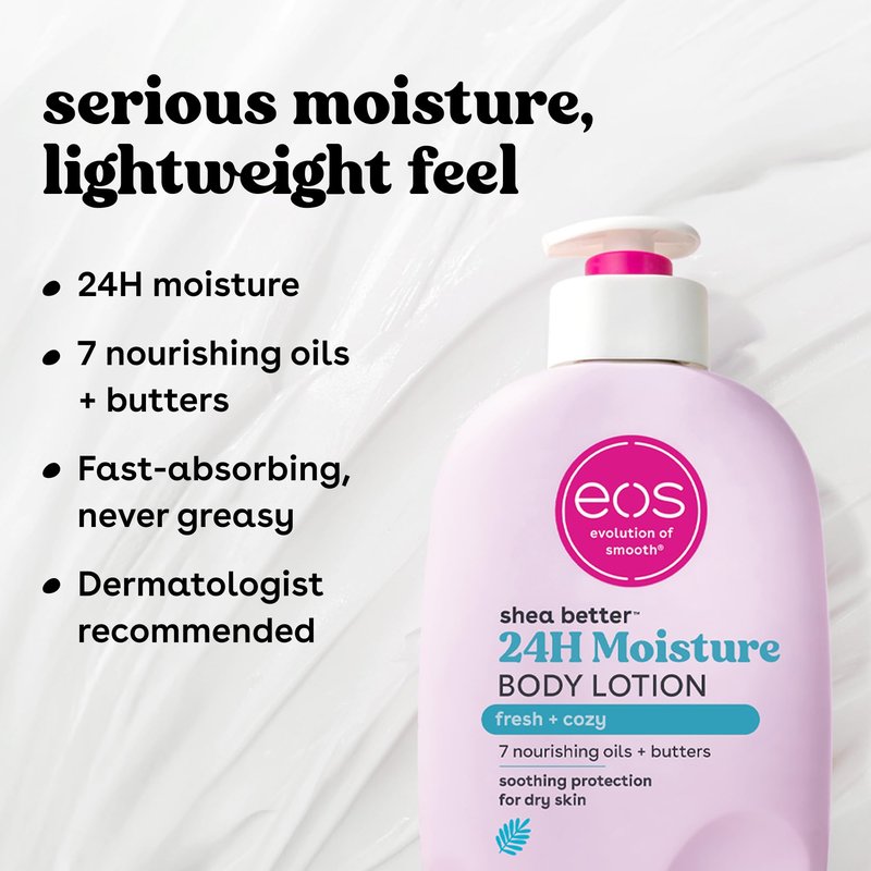 eos Shea Better Body Lotion Set- Vanilla Cashmere + Fresh & Cozy, 16 fl oz, 2-Pack