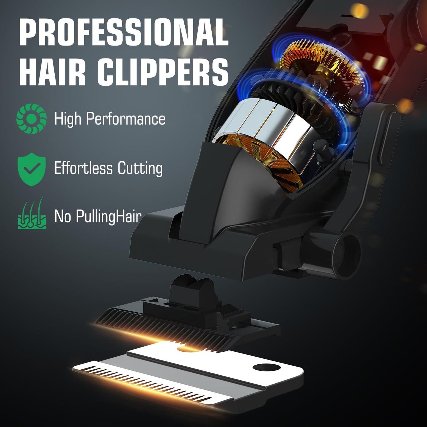 BILLAR® Hair Clippers for Men with Beard Trimmer, Professional Clippers & Beard Trimmers Set, Electric Razor Shavers for Men, Cordless Men’s Grooming Kit for Nose, Face, Hair (Green)