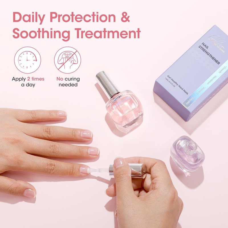 GELLEN Nail Strengthener, 8-In-1 Nail Repair Serum Growth for Thin Brittle Damaged Nails, Non Polish, Air Dry Clear Nail Growth Care, Keratin Calcium Formula, Cherry Blossom Scent