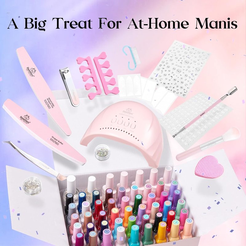 Beetles Gel Nail Polish Kit - 45 Colors UV Gel Set with Top & Base Coats | Perfect Salon Manicure Gifts for Women