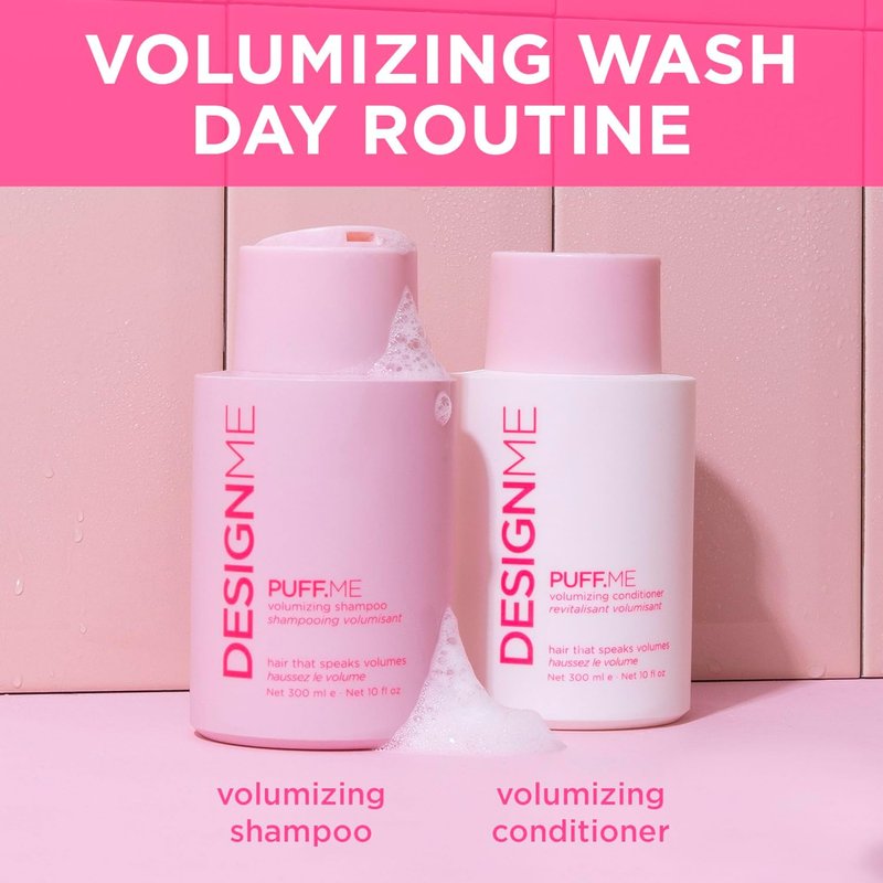 Designme Puff.ME Volumizing Conditioner - Hydrating Formula with Sunflower Seed Oil for Hair Volume | Sulfate-Free, Detangles Straight & Wavy Hair