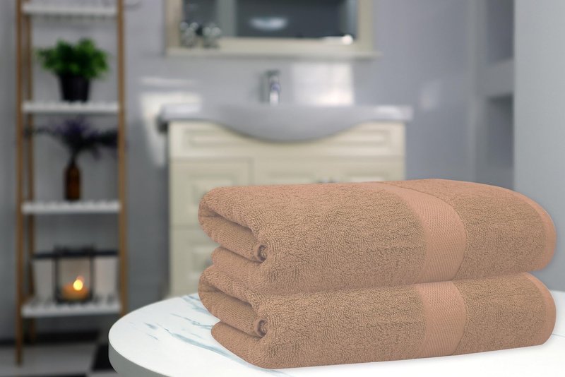 Green Wind Sellers Luxury Bath Towels - 4 Pack Ultra Soft and Absorbent Cotton Bath Towels for Bathroom, Spa, and Hotel Use - Quick-Dry and Durable Towels Set 27x54'' (Beige)