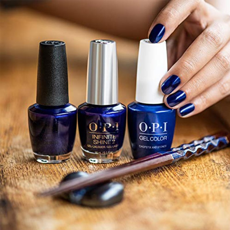 OPI Nail Lacquer Chopstix and Stones | Opaque Dark Blue Shimmer Chip Resistant Nail Polish | Tokyo Collection