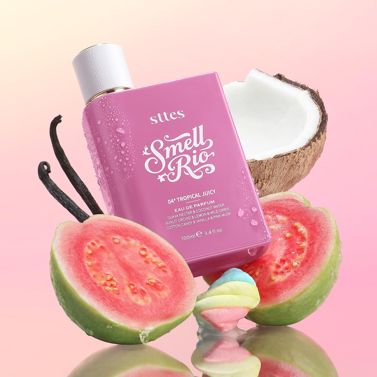 Sttes Smell Rio Perfume 04# (Tropical Juicy) – Perfume for Women – Long-Lasting Hair Guava, Orchid, Vanilla & Cotton Candy Notes – Fruity Scentual Fragrance Eau de Parfum 100ml (3.4 fl oz)