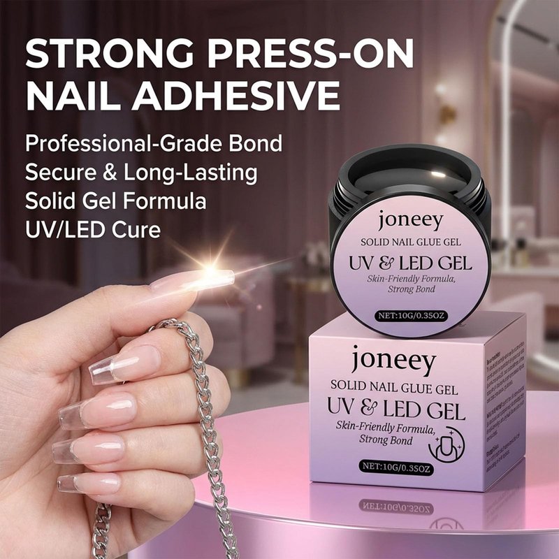 Press on Nails,Solid Nail Glue Gel,10g False Nails Gel Glue,Long-Lasting Strong Adhesion, Need UV Light Cured