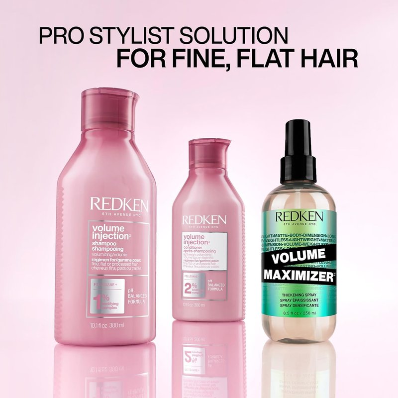 Redken Volume Injection Shampoo for Fine Hair - Volumizing & Detangling Formula | Paraben-Free, Adds Lift & Body