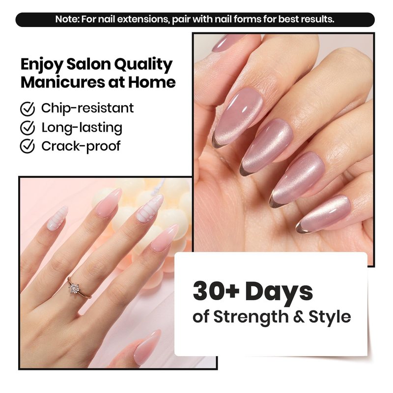 Beetles Low Heat Builder Nail Gel-Dew Glow Gentle Curing 8 in 1 Strengthening Natural Nail Building Instant Apex & Extension for Beginner DIY Salon at Home,Clear Gel Builder,UV & LED Lamp Needed