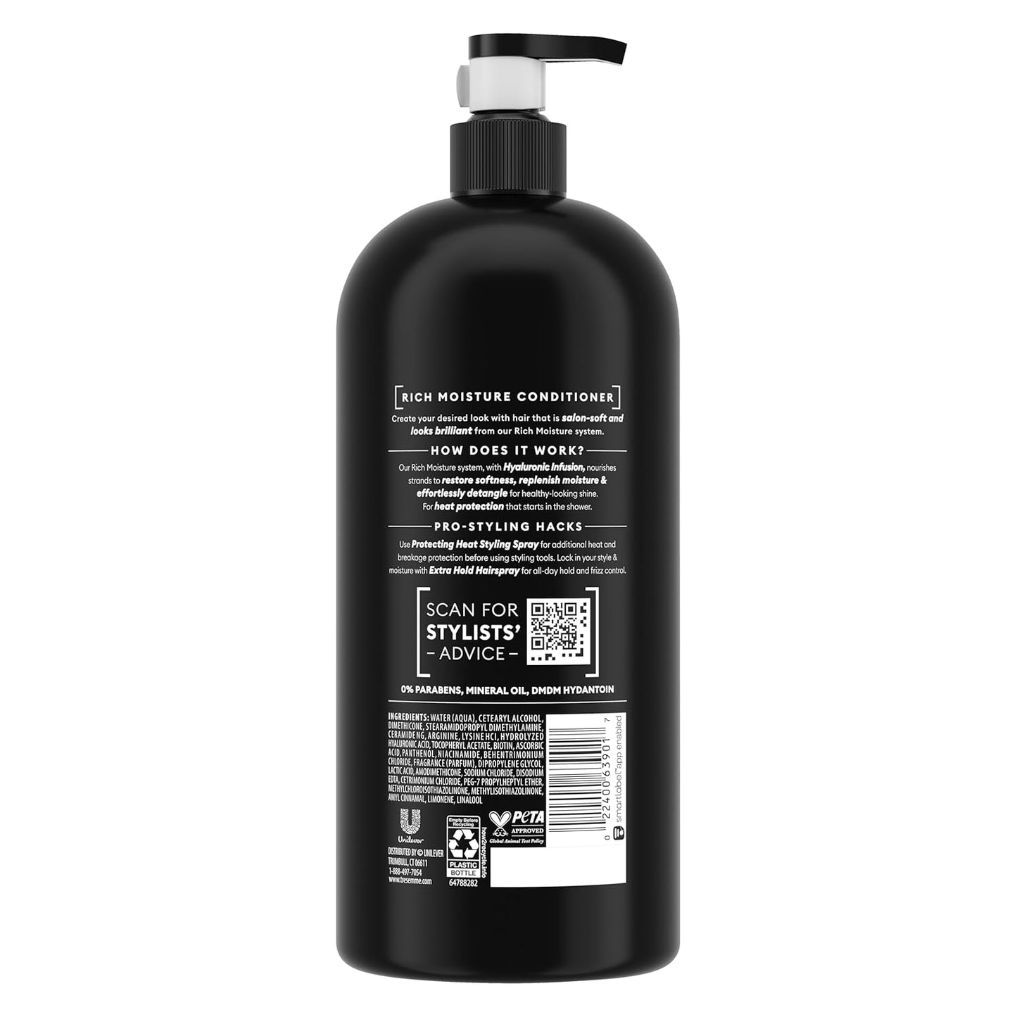 TRESemmé Rich Moisture Conditioner - Hydrating Formula for Dry Hair | 39 Fl Oz with Pump